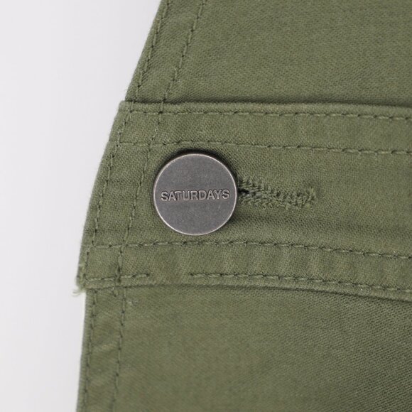 NWT SATURDAYS NYC Men's Sigrid Overalls Cotton Canvas Sage Green Size S - Picture 8 of 14